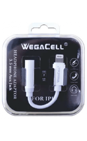 Apple Compatible Lightning to 3.5 MM Aux Adapter - Wholesale Pkg. WegaCell: WL-192IPH-CN