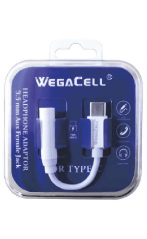 Android Compatible USB Type C to 3.5 MM Aux Adapter - Wholesale Pkg. WegaCell: WL-193TYC-CN