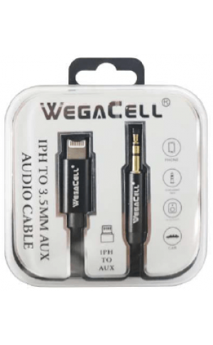 Apple Compatible Lightning to 3.5 MM Aux Cable - Wholesale Pkg. WegaCell: WL-194IPH-AX