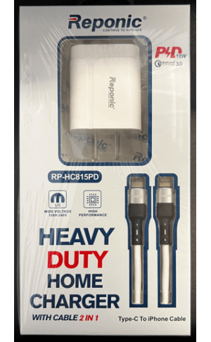 Apple Universal Dual Port Wall Charger USB Type C - Lightning Cable Combo - Wholesale Pkg. WegaCell: RP-HC815PD