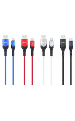 Android V8 Micro USB Braided Fast Charging 10 Ft Fabric Data Cable - Wholesale Pkg. Reponic: RP-CB363-MCR