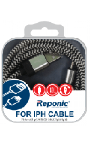 Apple Compatible Fast Charging 3 Ft Lightning Fabric Data Cable - Wholesale Pkg. Reponic: RP-CB365-IPH