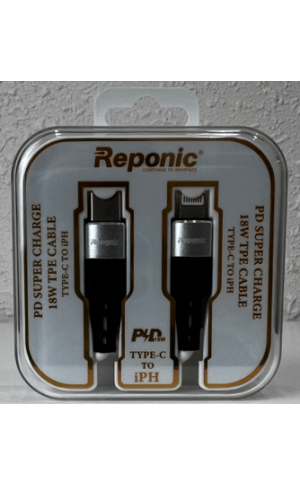 Apple Compatible Fast Charging 3 Ft USB C Lightning TPE Data Cable - Wholesale Pkg. Reponic: RP-CB376PD
