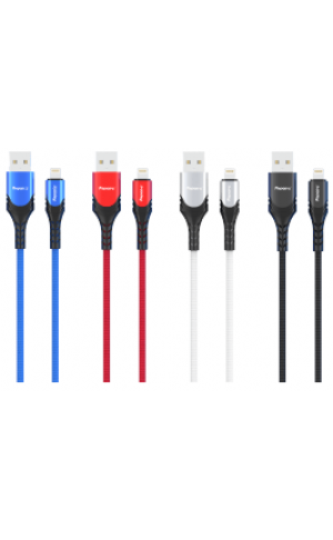 Apple Compatible Fast Charging 10 Ft Lightning Fabric Data Cable - Wholesale Pkg. Reponic: RP-CB361-IPH