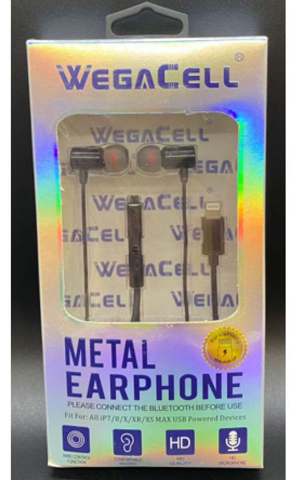 Apple Compatible In-Ear Stereo Earphone Noise Isolating Heavy Bass - Wholesale Pkg. WegaCell: WL-85IPH-HF