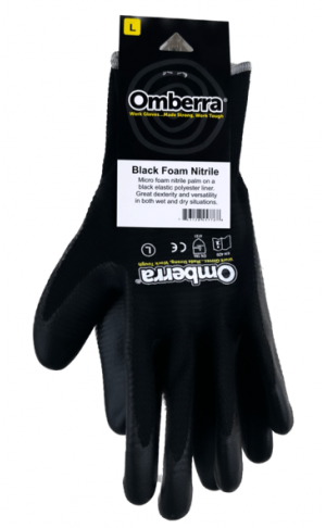 Gloves: GLV-NIT-BK-FOAM-L