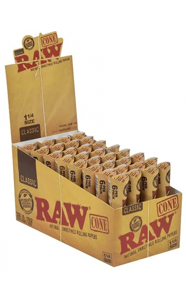 Rolling paper: ROL-RAW-CONE-CLASSIC-6-PK-CLASSIC-1-4-32CT