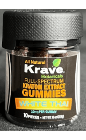 Herbal Supplements: SUP-KRAVE-KRATOM-GUMMY-WHITE-THAI