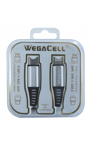 Apple Compatible iPH USB C-Lightning TPE Data Cable - Wholesale Pkg. WegaCell: WL-110TYC-IPH