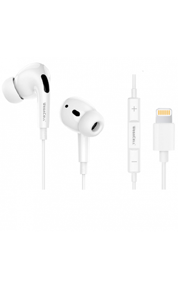 Apple Compatible In-Ear Stereo Earphone Noise Isolating Heavy Bass - Wholesale Pkg. WegaCell: WL-160IPH-HF