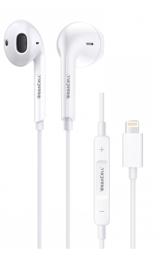 Apple Compatible In-Ear Stereo Earphone Noise Isolating Heavy Bass - Wholesale Pkg. WegaCell: WL-183EP-IPH