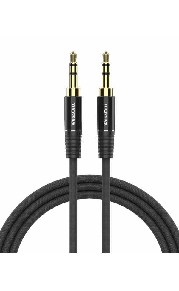 HiFi Stereo Sound Braided 6 Ft - Aux Cable - Wholesale Pkg. WegaCell: WL-6FT179-AX