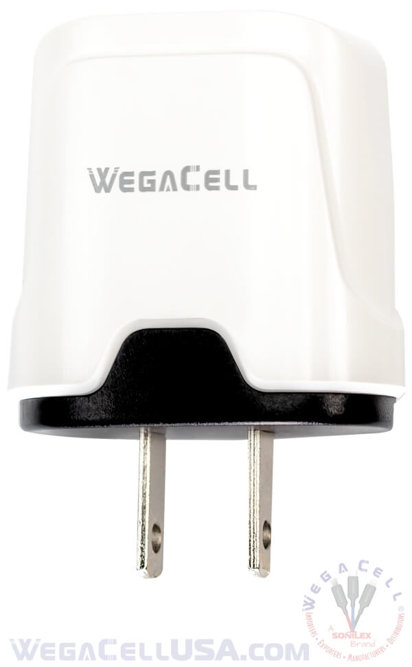 Universal Dual Port Fast Charging USB - Home Wall Charger - Wholesale Pkg. WegaCell: WL-2USB58-HC