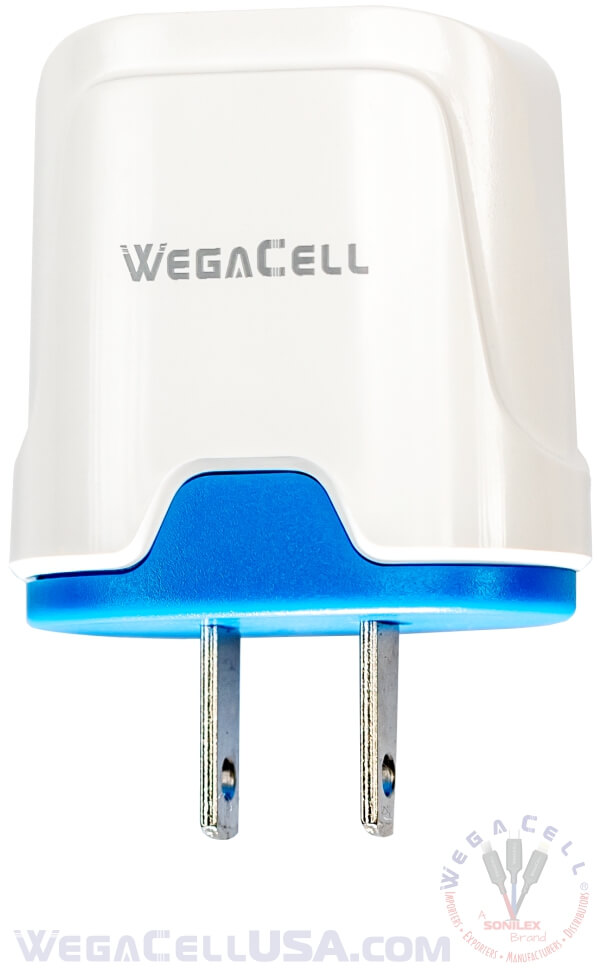 Universal Dual Port Fast Charging USB - Home Wall Charger - Wholesale Pkg. WegaCell: WL-2USB58-HC