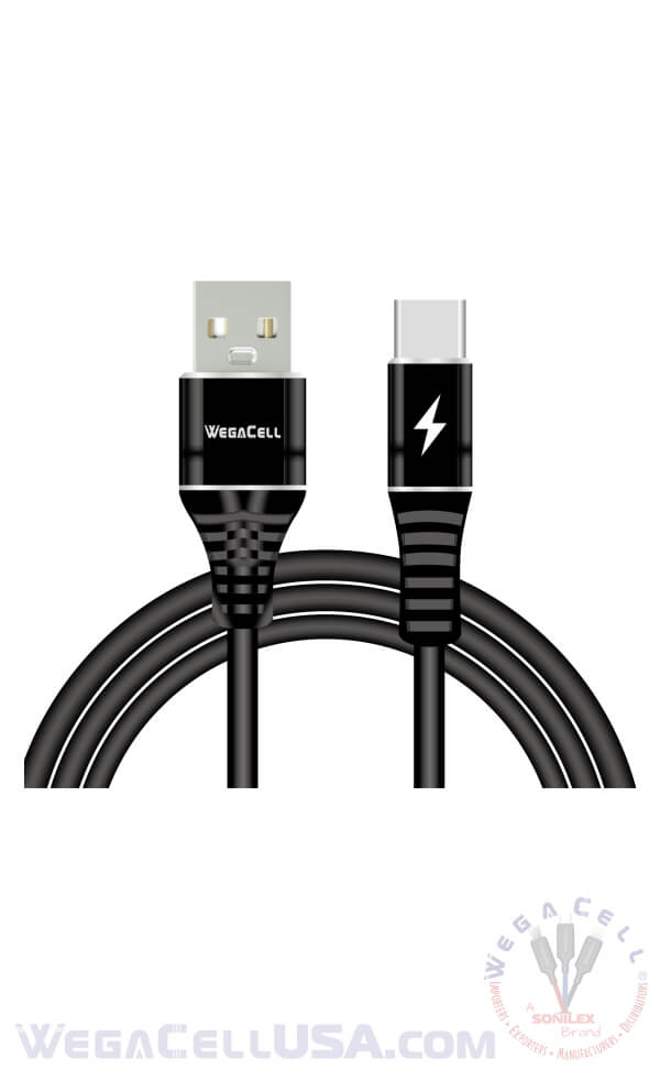 Android V8 Micro USB Braided Fast Charging 5 Ft TPE Data Cable - Wholesale Pkg. WegaCell: WL-5CBL12-MCR