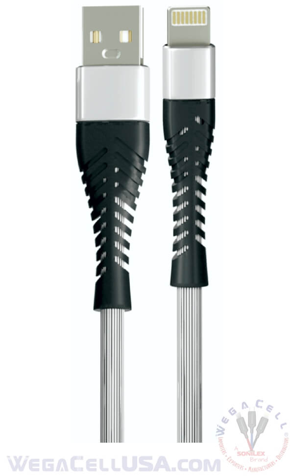 Apple Compatible Fast Charging 10 Ft Lightning TPE Data Cable - Wholesale Pkg. WegaCell: WL-10FTCBL26-IPH