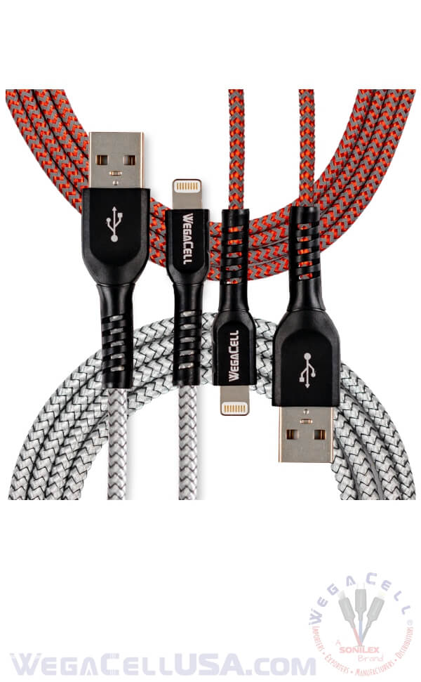 Apple Certified MFI iPhone Fast Charging 4 Ft Lightning Cable - Wholesale Pkg. WegaCell: WL-32IPH