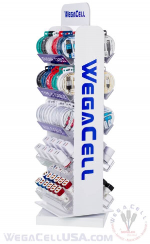 Rotating Double-Sided Counter Display Rack 100 pcs. Model No. WegaCell: WL-9904AS