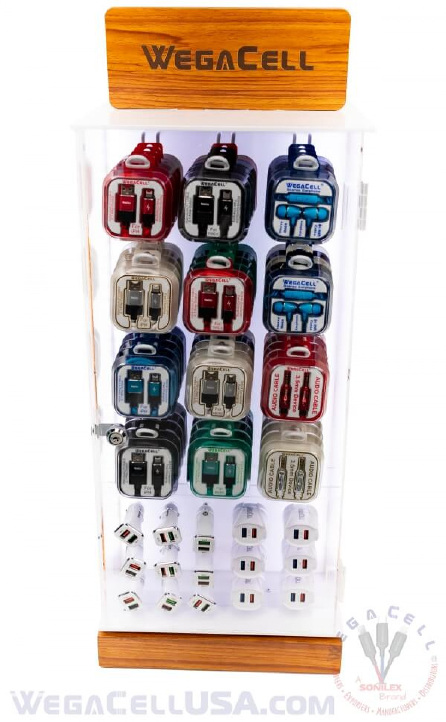 Rotating LED Double-Sided Lockable Counter Display Rack 150 pcs. Model ...